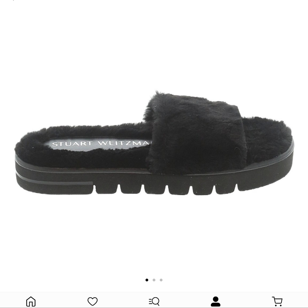 Stewart Weitzman plush black slipper size 6 excellent condition